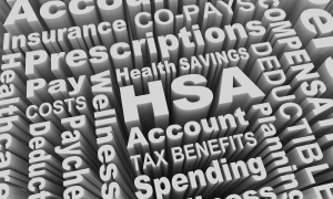HSA Health Savings Account Medical Care Pay Costs Word Collage 3d Illustration