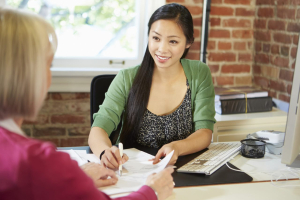 Two women having their conversation in the office