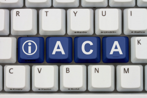 Keyboard with ACA in blue letters